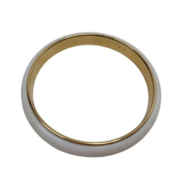 White & Gold Monet Bangle Bracelet - Picture 2 of 5